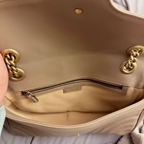 Taupe GUCCI Matelasse Medium GG Marmont Shoulder Bag - Picture 10 of 13